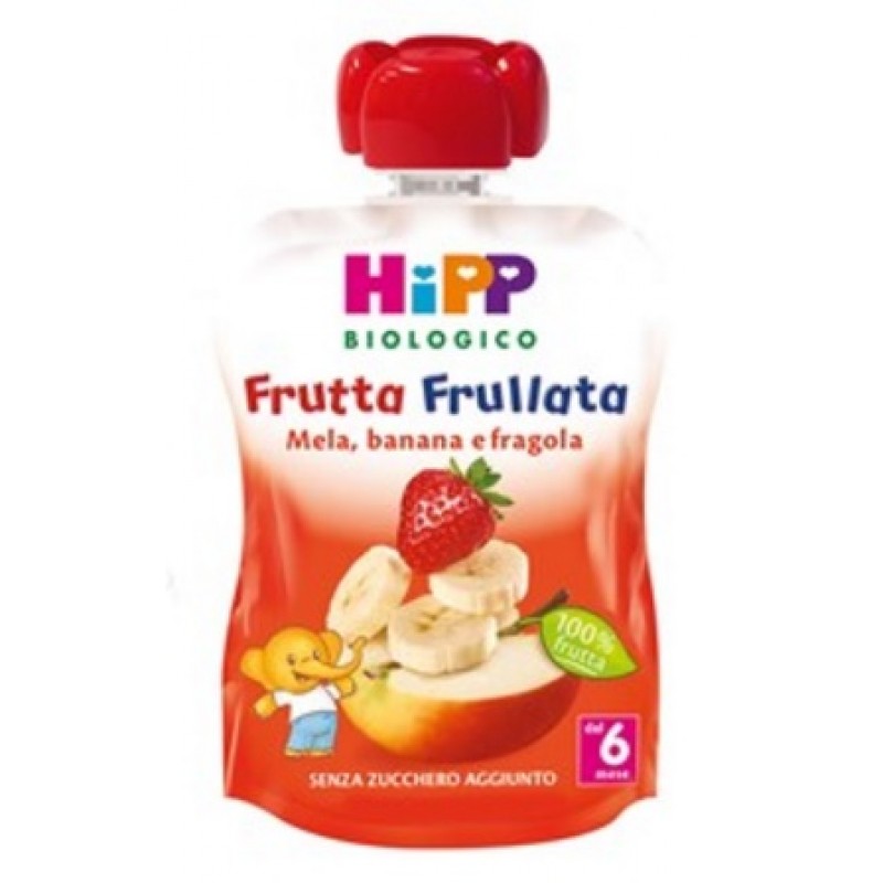 HiPP Biologico Frutta Frullata mela, banana e fragola 90 g