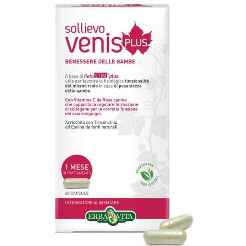 Erba Vita Sollievo Venis Plus Integratore Microcircolo 60 Capsule