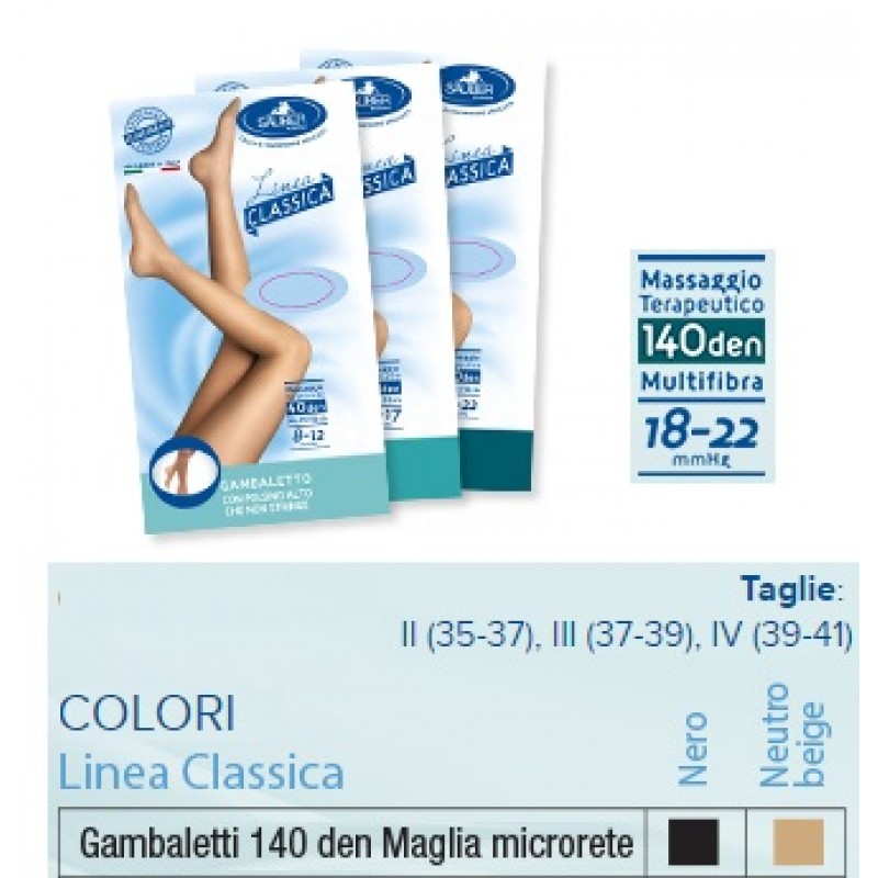 Sauber Linea Classica Gambaletto 140 Den Maglia Microrete Colore Beige Taglia 3