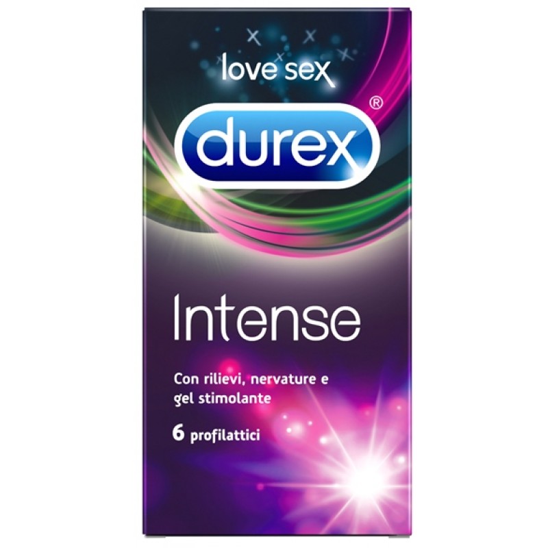 Durex Intense Orgasmic Condom Preservativi Con Rilievi e Nervature Stimolanti 6 Pezzi
