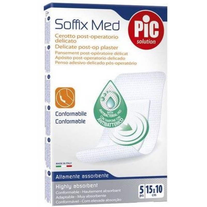 Pic Soffix Med Cerotto Post Operatorio Delicato 10x15 cm 5 Pezzi