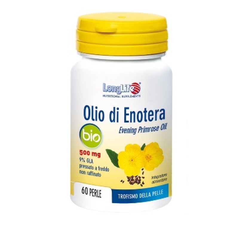 LongLife Olio Di Enotera Bio 500 mg Integratore Per La Pelle 60 Perle