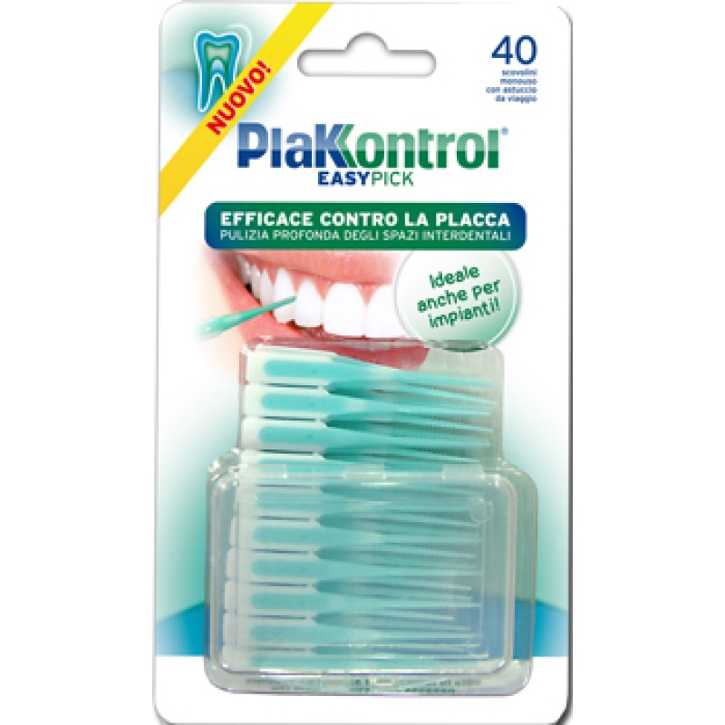 PlakKontrol Easy Pick Scovolino Monouso Rimozione Placca 40 Pezzi