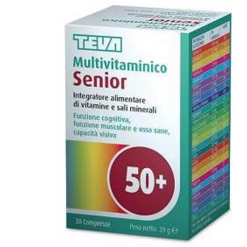 Teva Multivitaminico Senior Integratore Vitamine e Minerali 30 Compresse