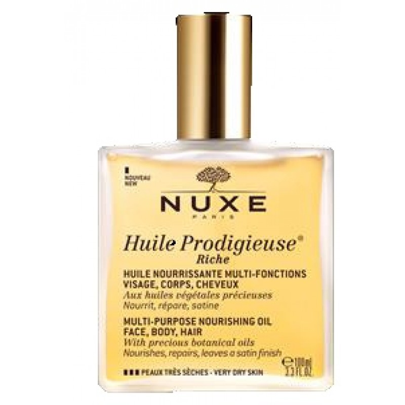 Nuxe Huile Prodigieuse Riche Olio secco multiuso nutriente ricco pelli molto secche 100ml