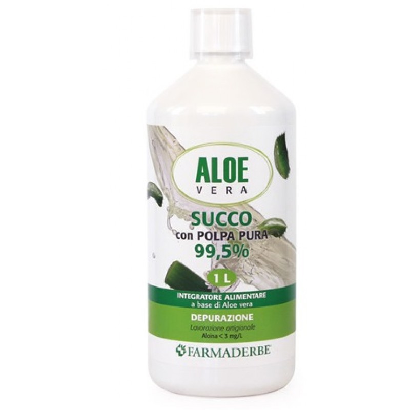 Farmaderbe Aloe Vera Succo Polpa Pura 1000ml funzione epatica e digestiva