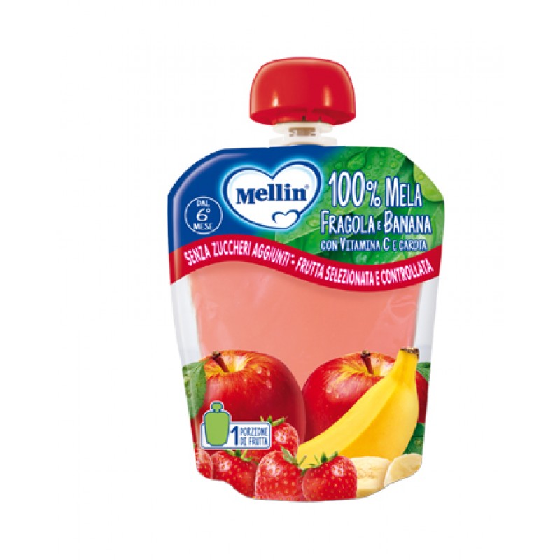 Mellin 100% Mela Fragola e Banana merenda 90g
