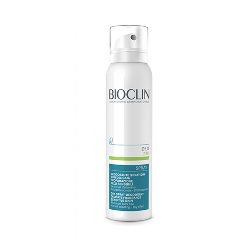 Bioclin Deodorante 24h Spray Dry con delicata profumazione per pelli sensibili 150ml
