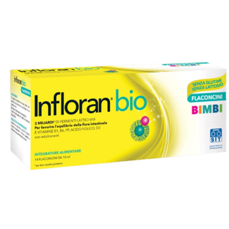 Infloran Bio Bimbi Integratore Benessere Flora Intestinale Bambini 14 Flaconcini