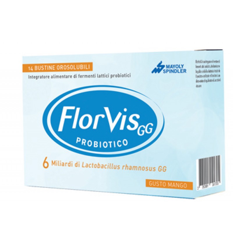 FLORVIS GG - Integratore per l'equilibrio della flora batterica intestinale - 14 bustine orosolubili