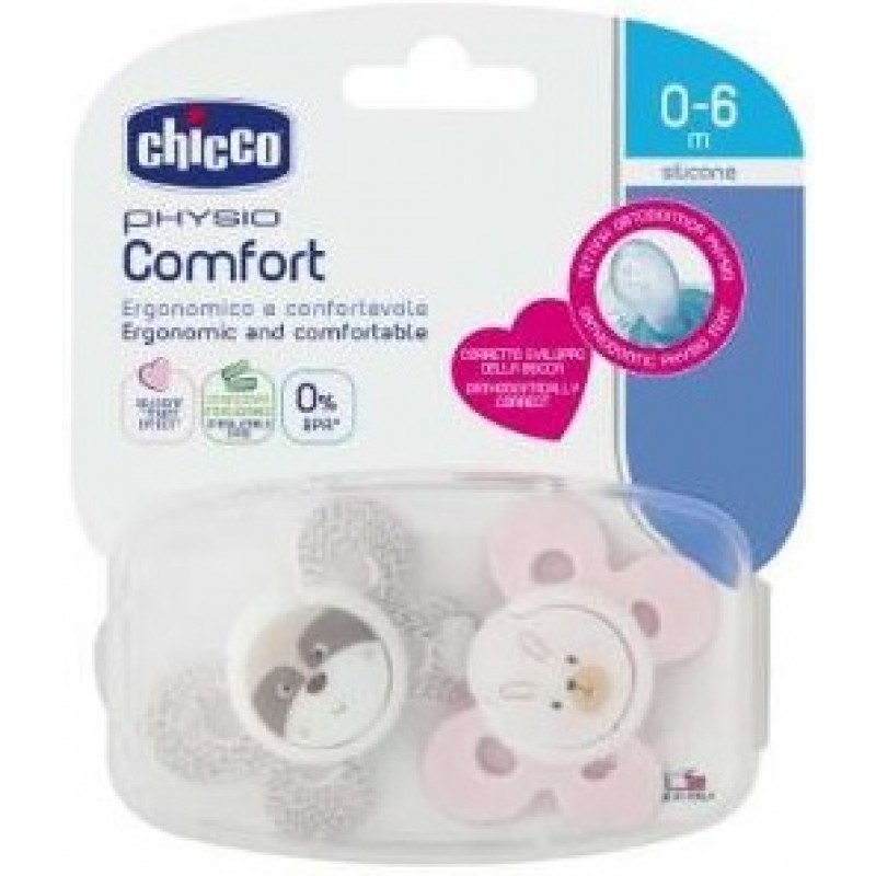 Chicco Physio Comfort Succhietto Rosa in Silicone 6-12m+