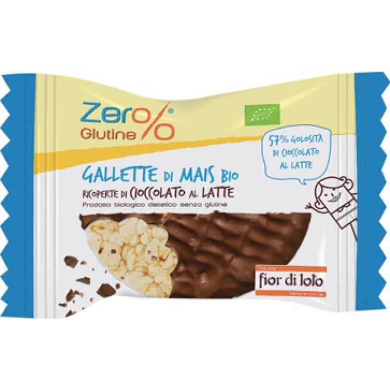 Fior di Loto Zero% Glutine Gallette di Mais e Cioccolato al Latte Bio 32 g