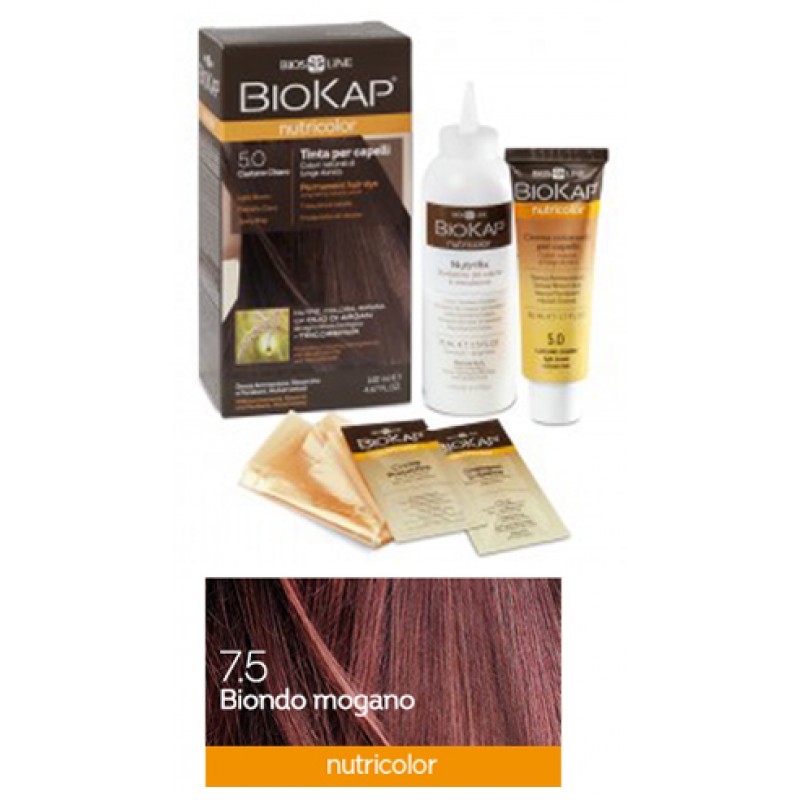 BIOKAP NUTRICOLOR 7,5 NEW BIONDO MOGANO TINTA TUBO + FLACONE
