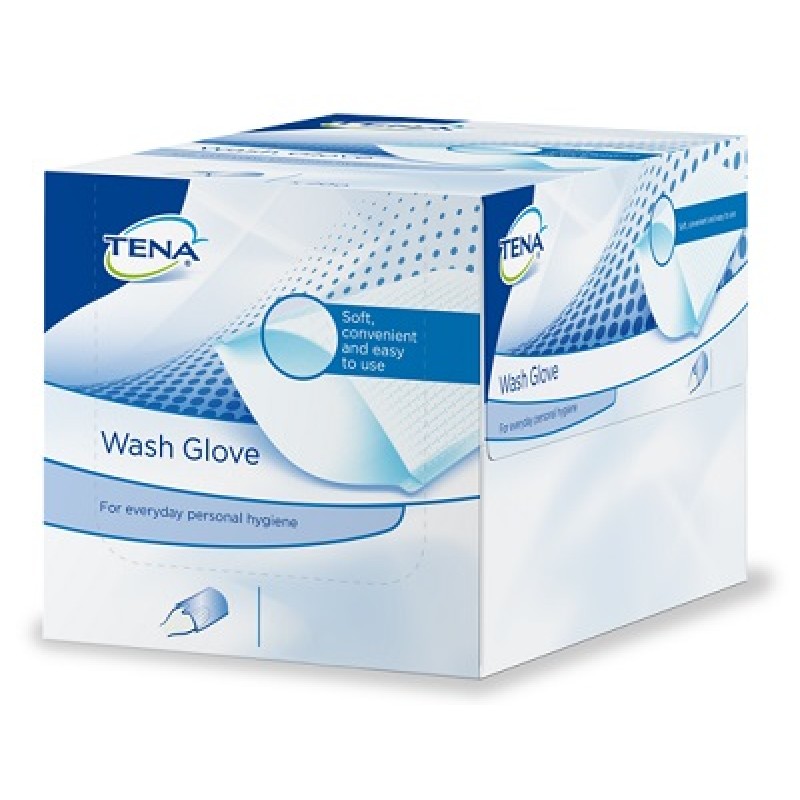 TENA Wash Glove Guanti Detergenti 50 Pezzi