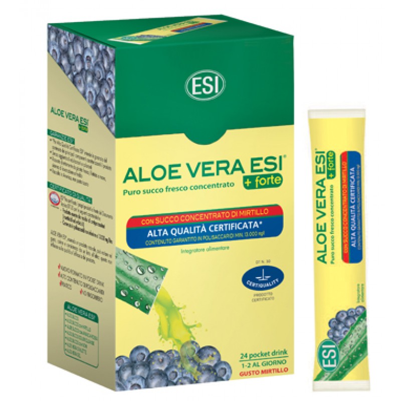 Aloe Vera Succo + Forte con Mirtillo 24 Pocket Drink