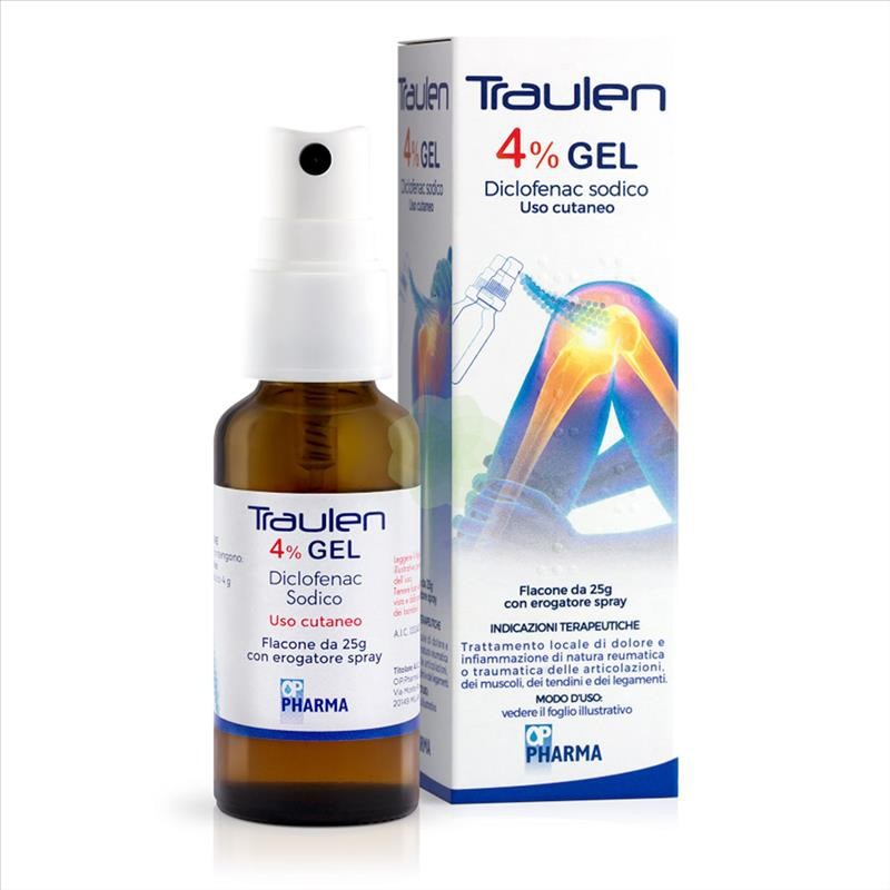 Traulen Gel 4% Diclofenac Dolori Articolari 25g con erogatore