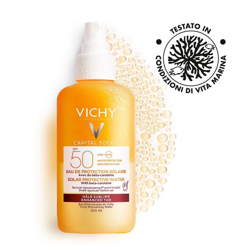 Vichy Capital Soleil Acqua Solare Spray Corpo per Abbronzatura Intensa 50 SPF 200 ml
