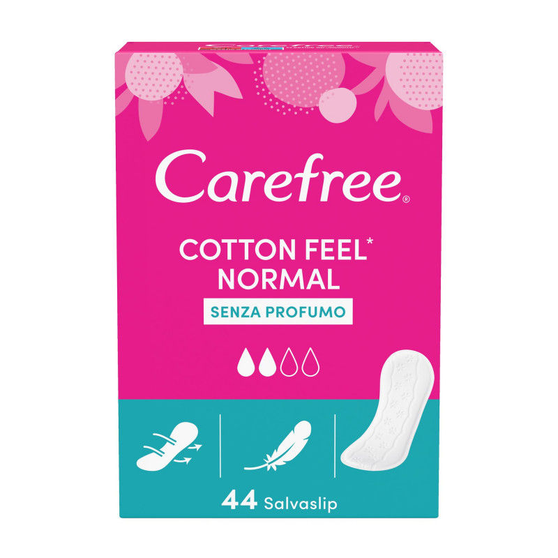 Carefree Protege-slip transpirante, cotone, 44 pezzi