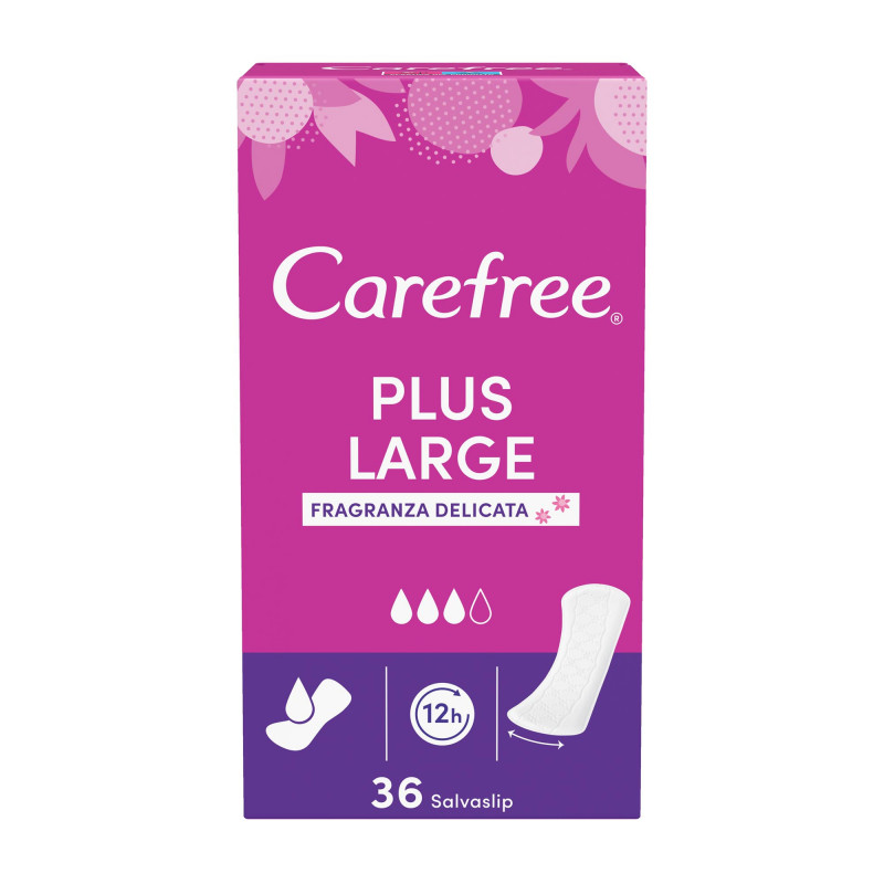 Carefree - Salvaslip Plus Large Fragranza delicata ,36 pezzi
