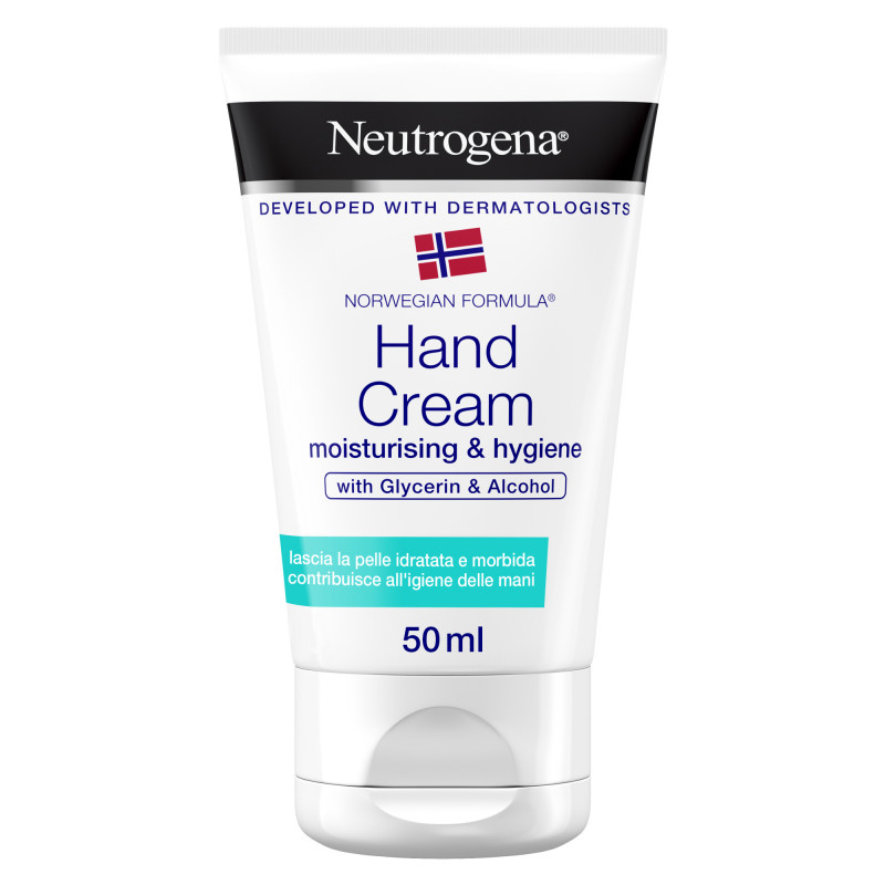 Neutrogena Crema Mani Idratazione e Igiene, Contiene Glicerina e Alcol, Formula Norvegese, 50 ml