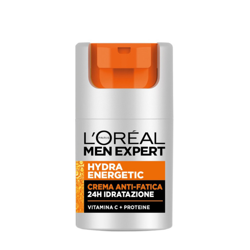 L'Oréal Paris Men Expert Crema Idratante Uomo Anti-Fatica Hydra Energetic, Combatte le Occhiaie e Dona Intensa Idratazione, Arricchita con Proteine e Vitamina C, 50 ml