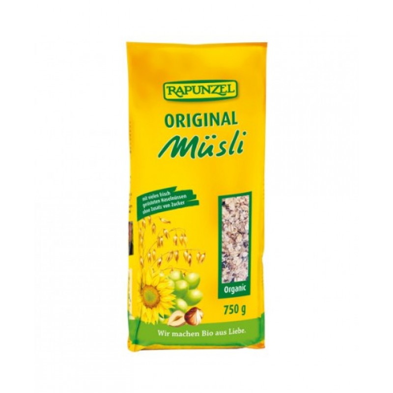 RAPUNZEL Muesli biologici con nocciole e uvetta 750 g