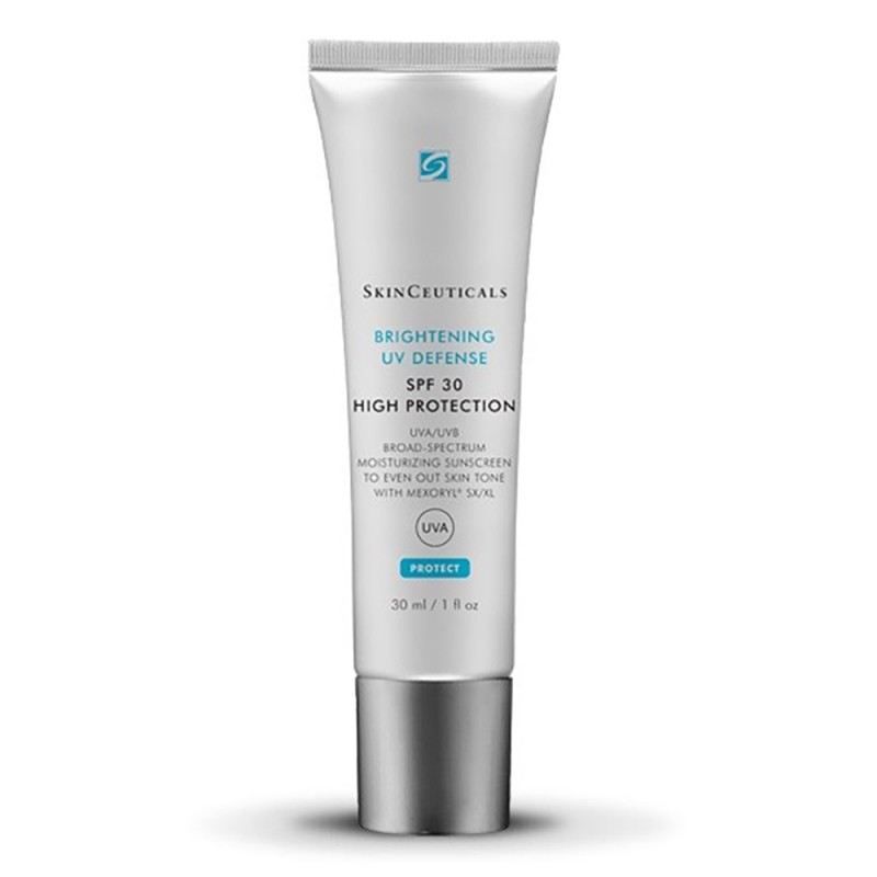SkinCeuticals Brightening UV Defense SPF 30 - Protezione solare idratante ad ampio spettro UVA/UVB con Mexoryl® SX/XL unito a menta piperita ed estratto di mais con azione illuminante 30ml