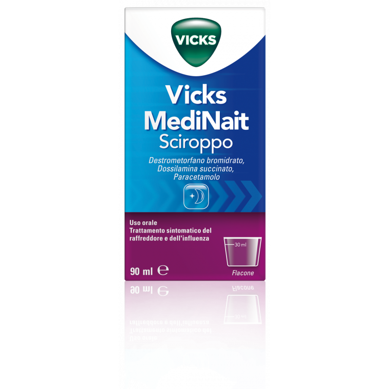 Vicks Medinait Sciroppo Trattamento Raffreddore e Influenza 90 ml