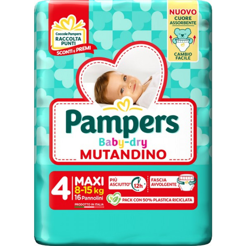 PMP BABY DRY Mutandino Taglia MAXI-4 (8-15kg) 16PZ
