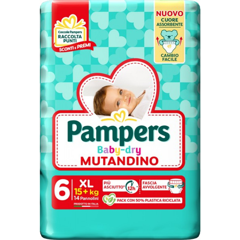 PAMPERS BABY DRY mutandino Taglia 6-XL (15+ kg) 14PZ