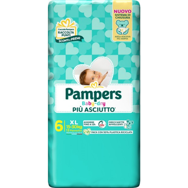 PAMPERS BABY DRY tradizionale Taglia 6-XL (15 - 30kg) 13PZ