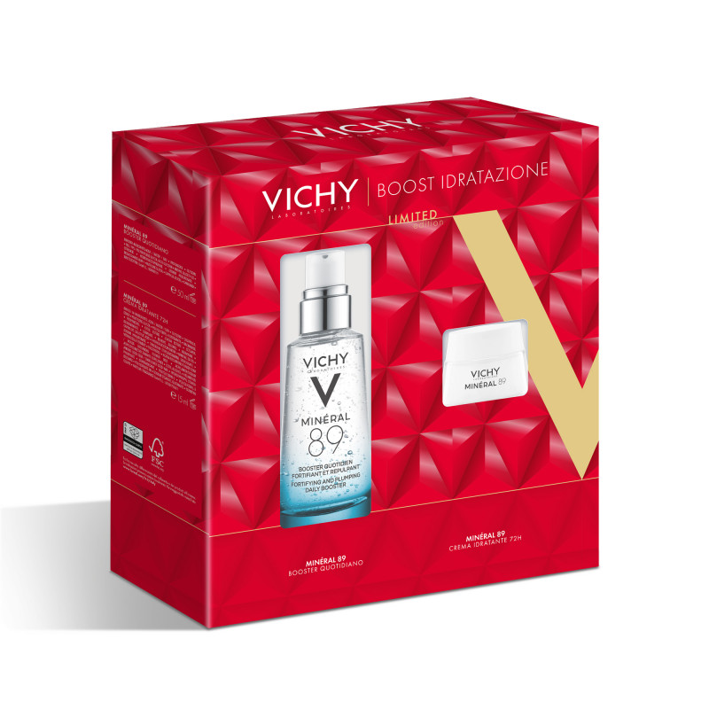 Vichy Cofanetto Regalo per un'Idratazione Intensa con Minéral 89 Booster Siero 50 ml + Minéral 89 Crema 15 ml