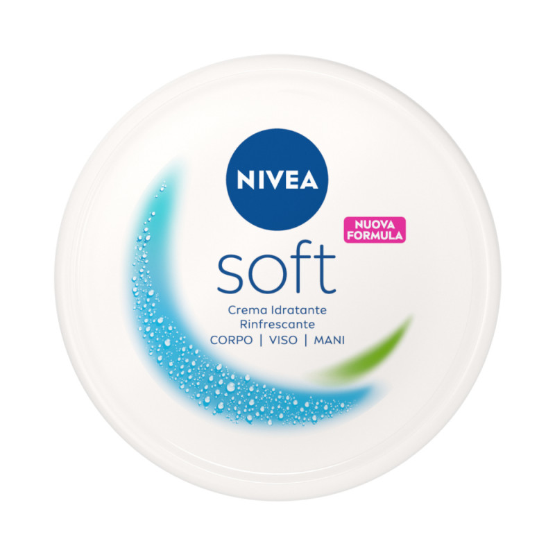 Nivea Soft 300 ml, Crema idratante corpo, viso mani multiuso con Vitamina E e Olio di Jojoba