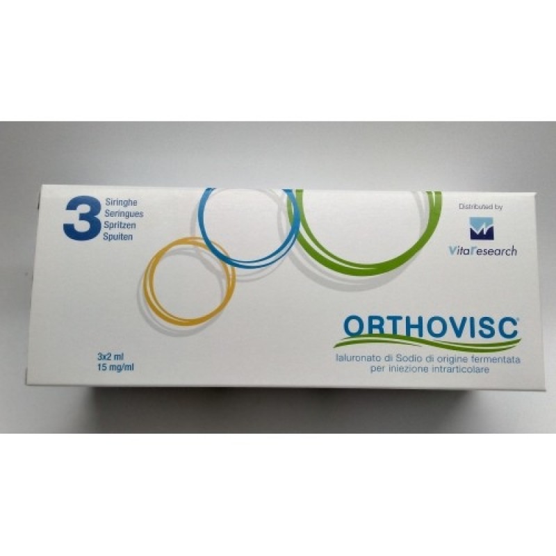 Orthovisc - Siringa preriempita a base di Acido Ialuronico - 15 mg - 2 ml - 3 pezzi