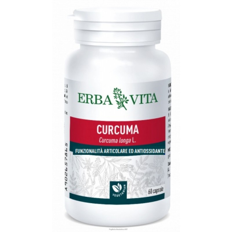 Erba Vita Curcuma Integratore Epatico e Articolare 60 Capsule