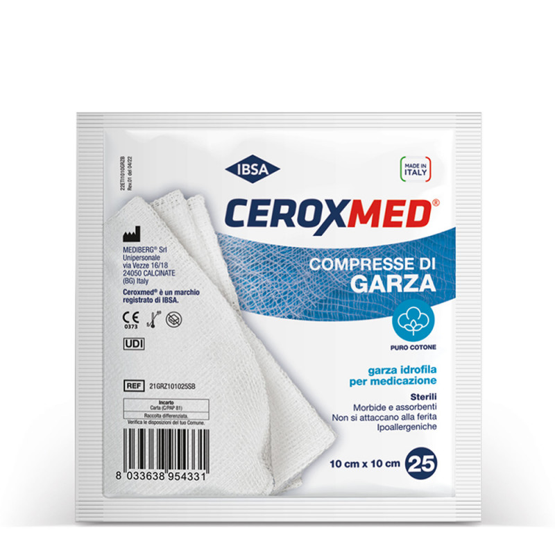 Ceroxmed Compresse Garza Sterili 10x10 cm 25 Pezzi