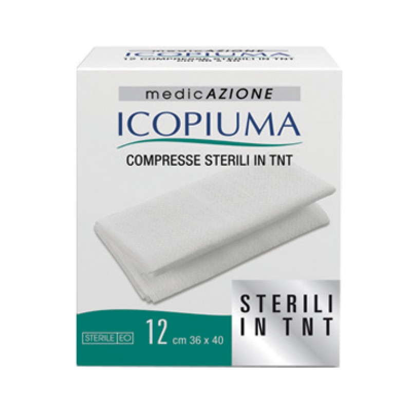 Icopiuma Compresse Adesive di Garza Sterili in TNT 36x40 cm 12 Pezzi