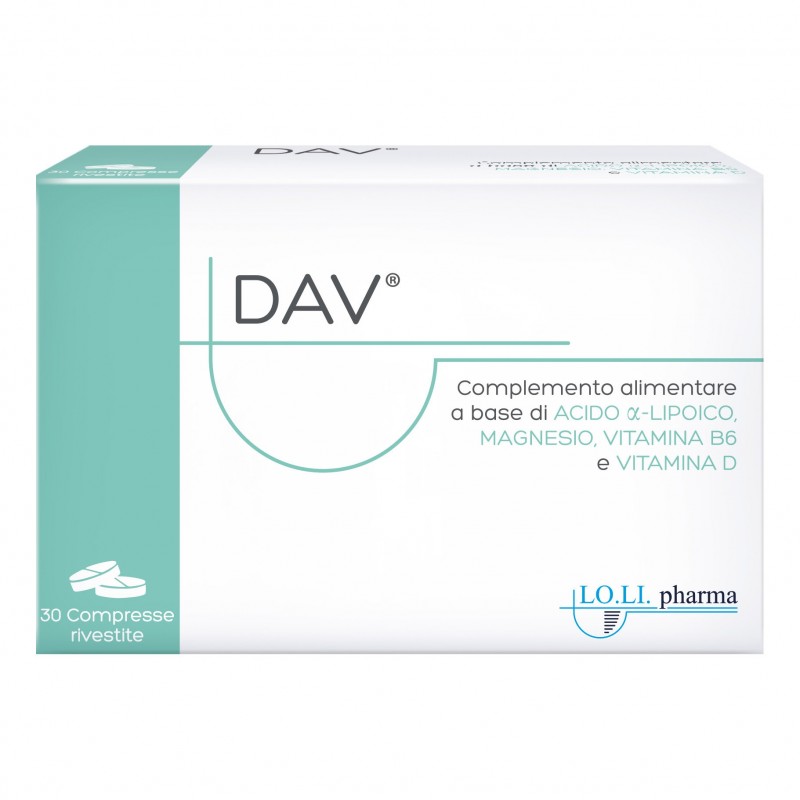 Dav Integratore diMagnesio Acido alfa-lipoico Vitamina B6 30 Capsule