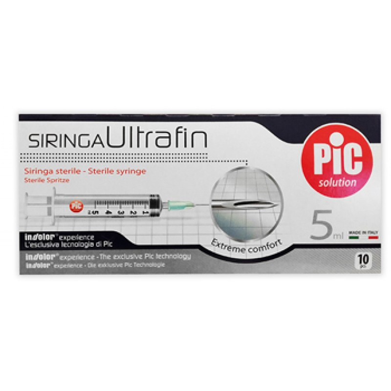 Pic Siringa Ultrafine Sterile da 5 ml 10 Pezzi