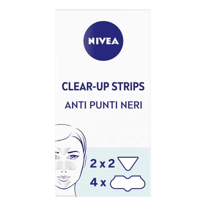 Nivea Clear-Up Strips Zona T 6 cerotti, Cerotti punti neri anti-imperfezioni per la pulizia viso