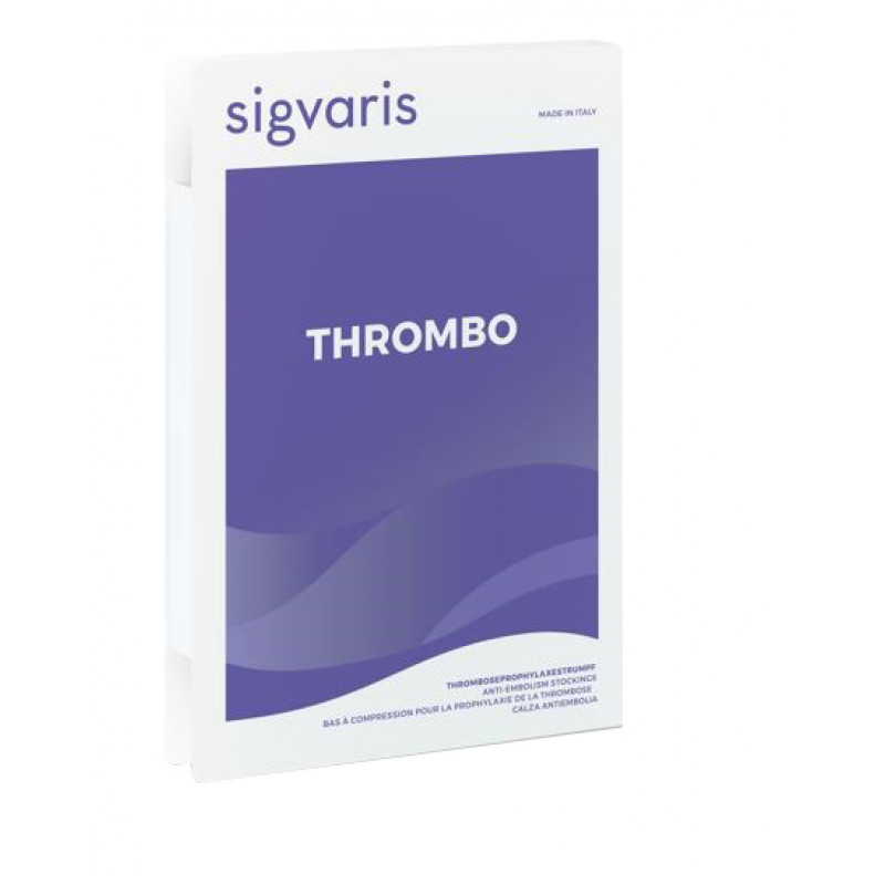 Sigvaris Thrombo AG Calza Coscia Antiembolia Amibidestra Punta Aperta Colore Bianco Taglia L Corto