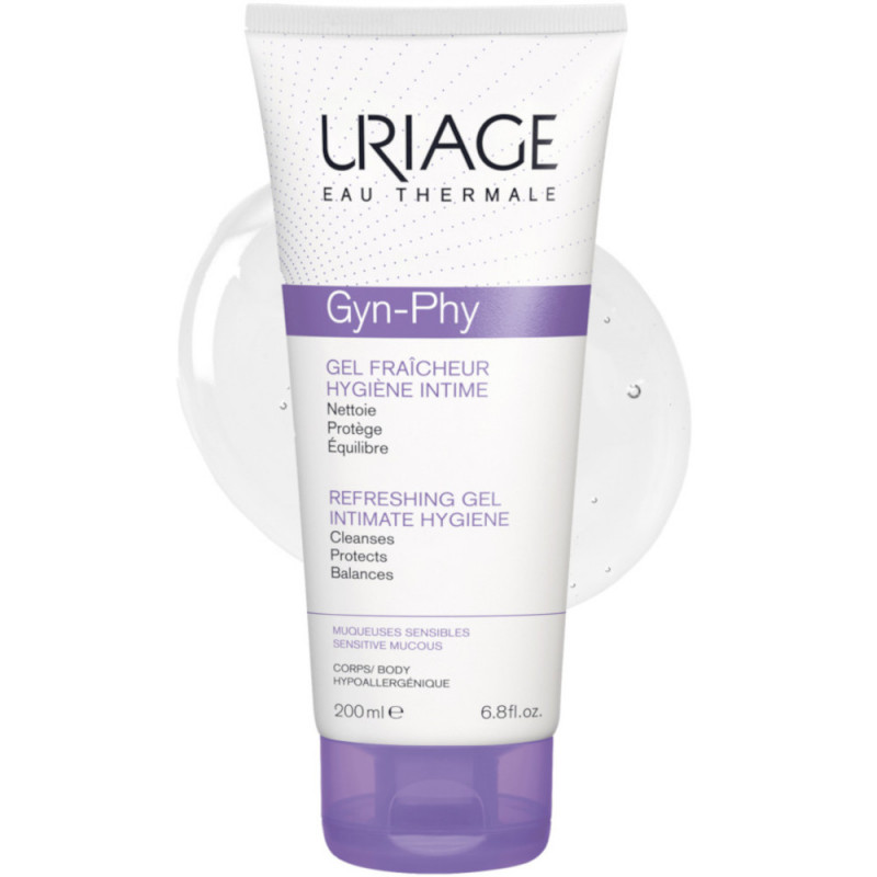 URIAGE GYN-PHY Gel schiumogeno detergente intimo rinfrescante per l'igiene quotidiana delle zone intime 200ML