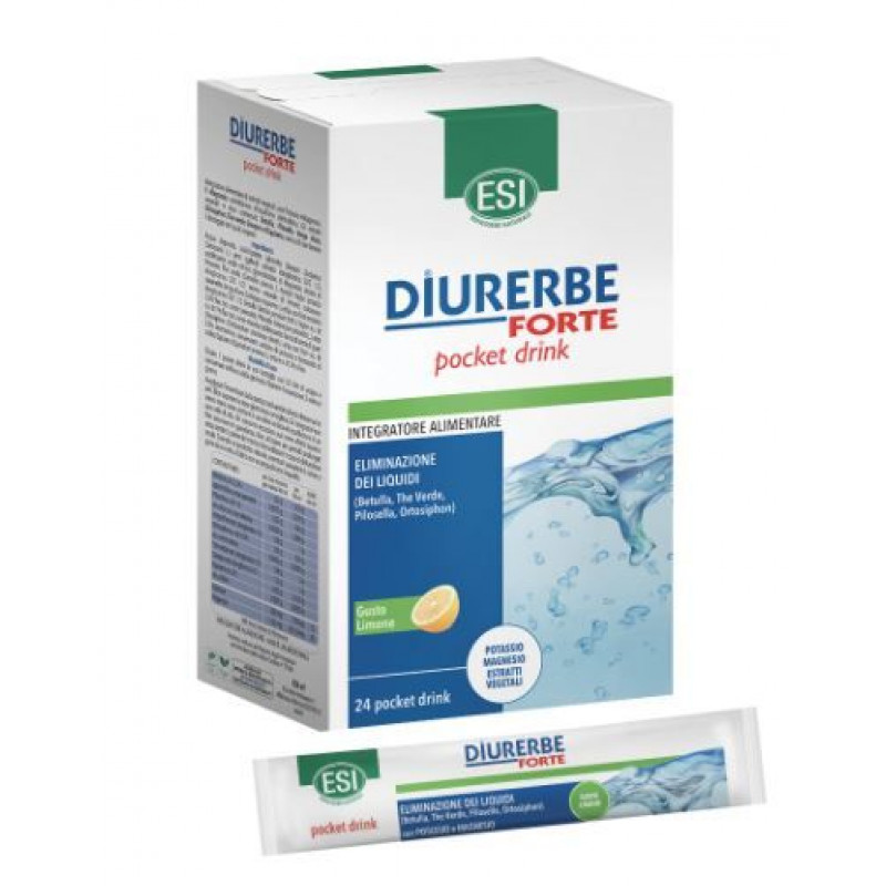 Esi Diurerbe Forte Pocket Drink Limone Integratore Drenante 24 Bustine