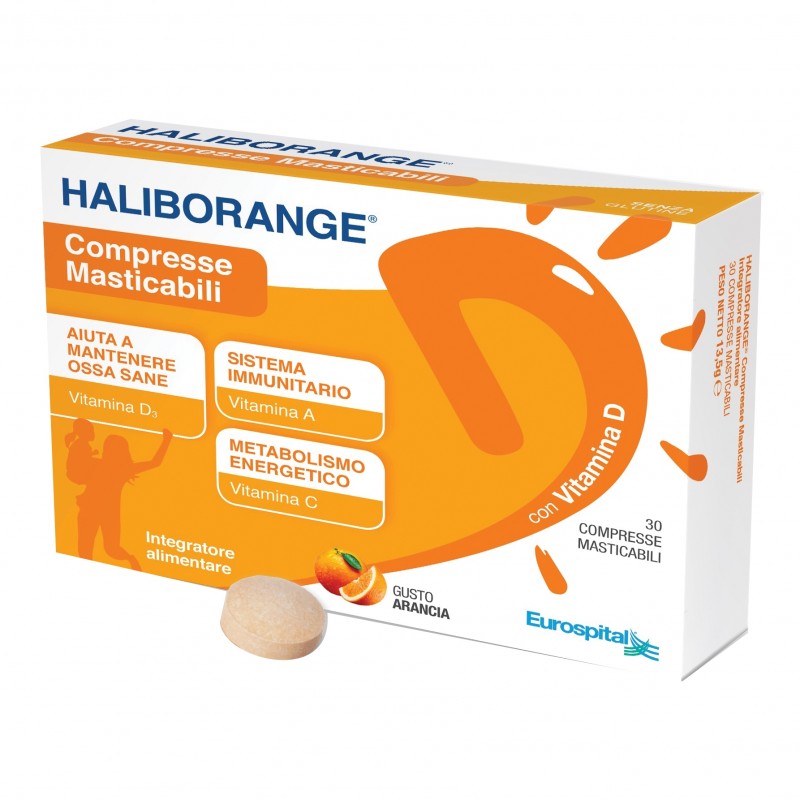 Haliborange Integratore Vitamina A - C - D3 30 Compresse Masticabili
