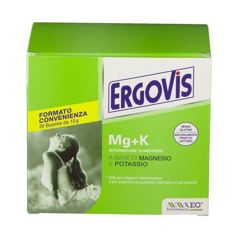 Ergovis Mg+K Integratore di Magnesio e Potassio 30 Bustine