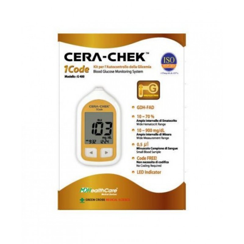 Mdhealthcare Cera Chek 1 Code Striscette Reattive Per Glicemia 25 Pezzi
