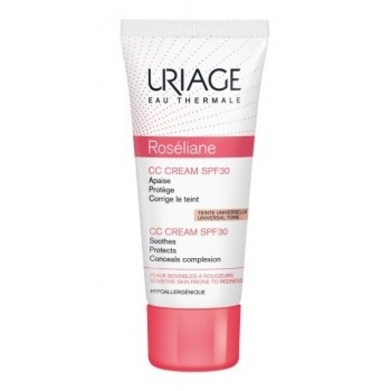 Uriage Roséliane CC Crema SPF 30 Uniformante Viso che copre il rossore, uniforma e fornisce un'azione lenitiva a lunga durata 40 ml