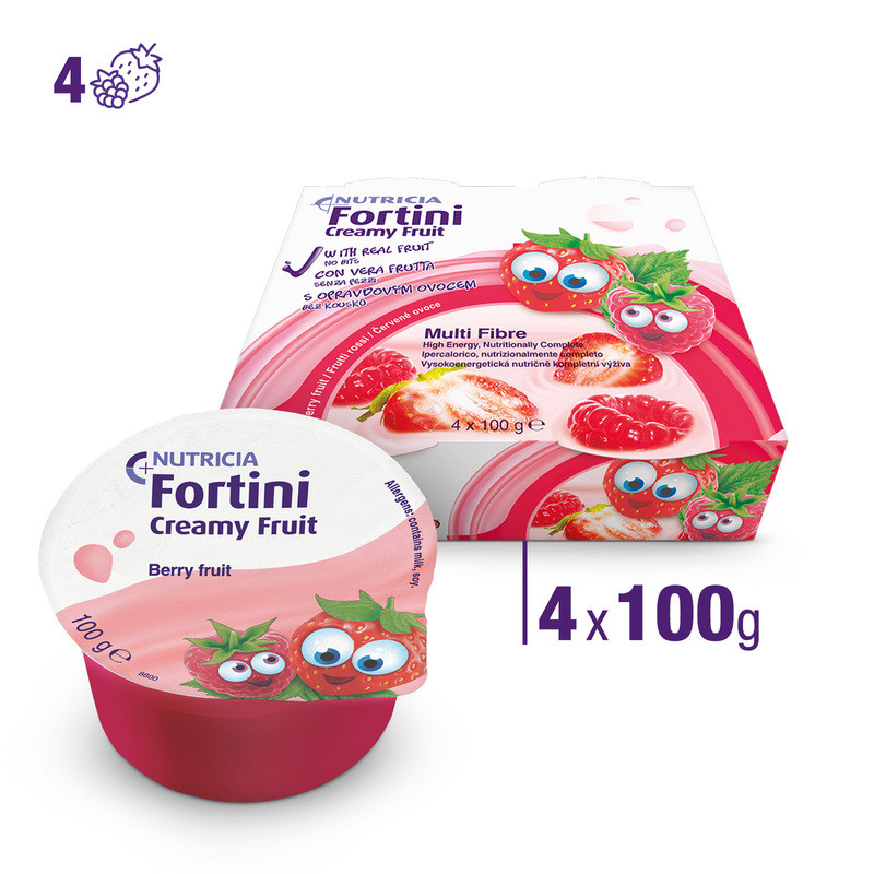 Fortini Creamy Integratore Nutrizionale Ai Frutti Rossi 4 Coppette