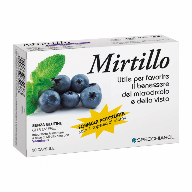 Specchiasol Mirtillo Formula Potenziata Integratore Vista e Microcircolo 30 Capsule