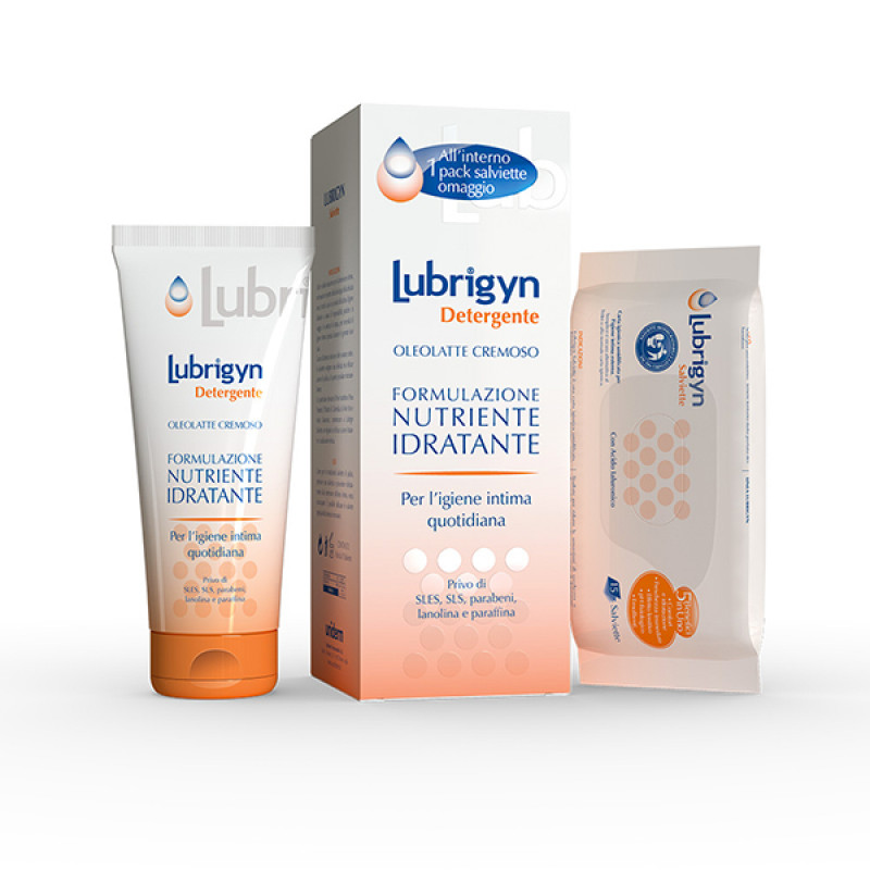Lubrigyn COFANETTO detergente 200ml+ lubrigyn salviette 15 pezzi IN OMAGGIO